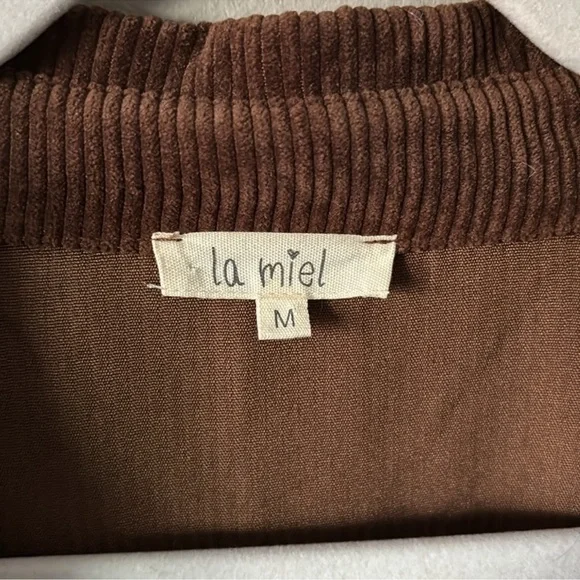 La Miel brown corduroy Western Aztec print shacket - Picture 6 of 7
